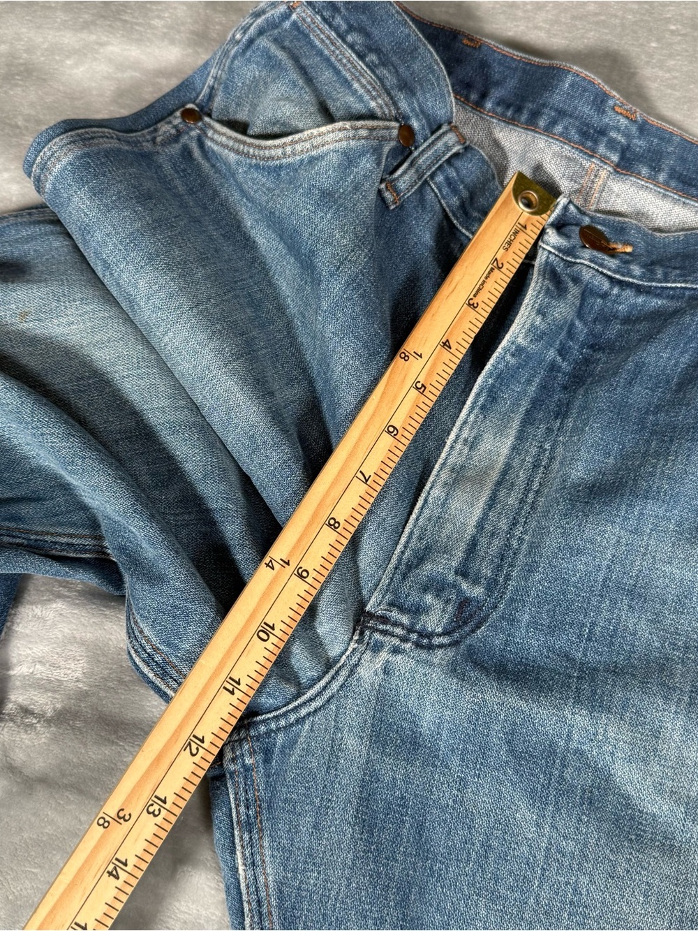 Vintage Wrangler Straight Leg Jeans Mens 34x33 (Estimated) Faded Wash 80s - Picture 12 of 12